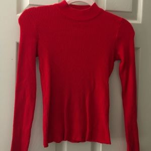 Ribbed Mock Turtle Neck Sweater